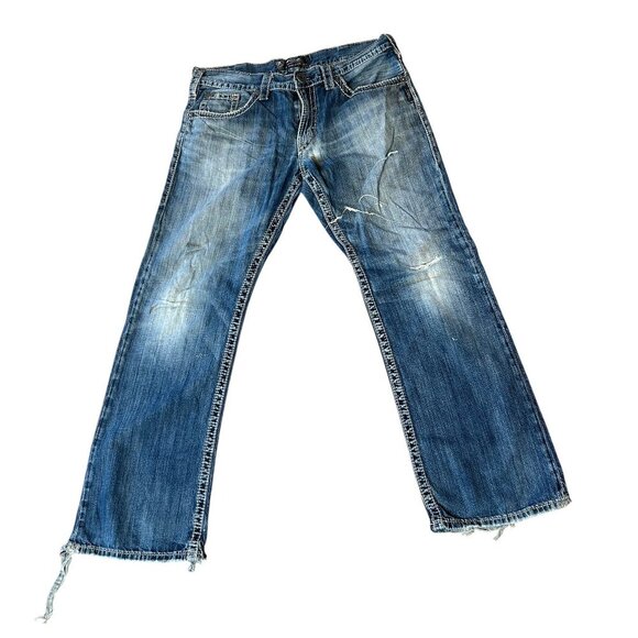 Silver Zac Flap Men's Distressed Jeans Size 34 X 32 - Picture 1 of 14